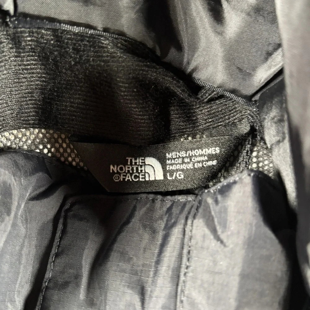 North Face Men L Black Hooded Rain‎ Jacket Dryvent Windbreaker ripstop gorpcore